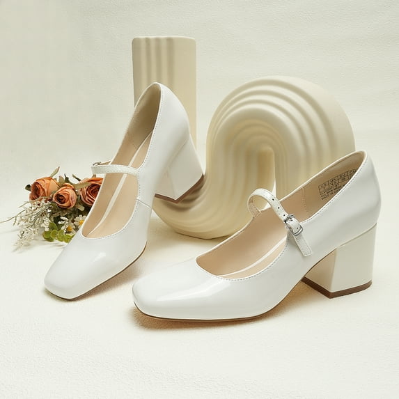 JENN ARDOR Women's Pumps Low Heel Dress Shoes for Women Closed Toe Chunky Mary Jane Work Pumps Shoes Oxfords