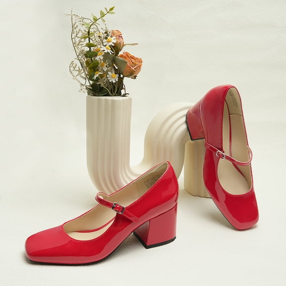 JENN ARDOR Women's Pumps Low Heel Dress Shoes for Women Closed Toe Chunky Mary Jane Work Pumps Shoes Oxfords