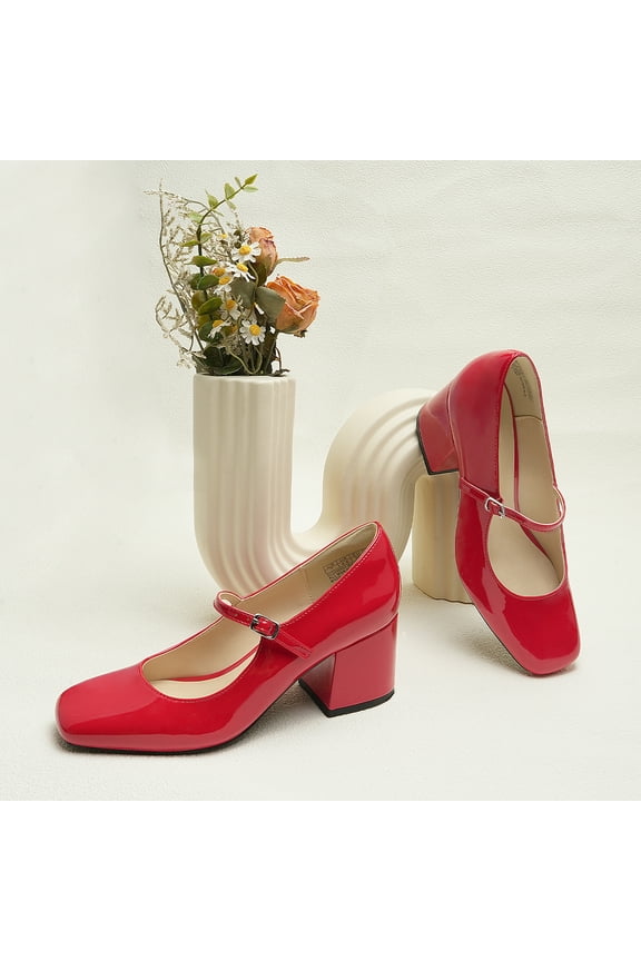 Women's Pumps Low Heel Dress Shoes for Women Closed Toe Chunky Mary Jane Work Pumps Shoes Oxfords