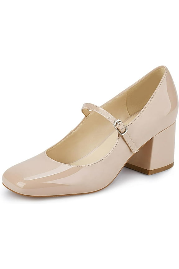 Women's Pumps Low Heel Dress Shoes for Women Closed Toe Chunky Mary Jane Work Pumps Shoes Oxfords