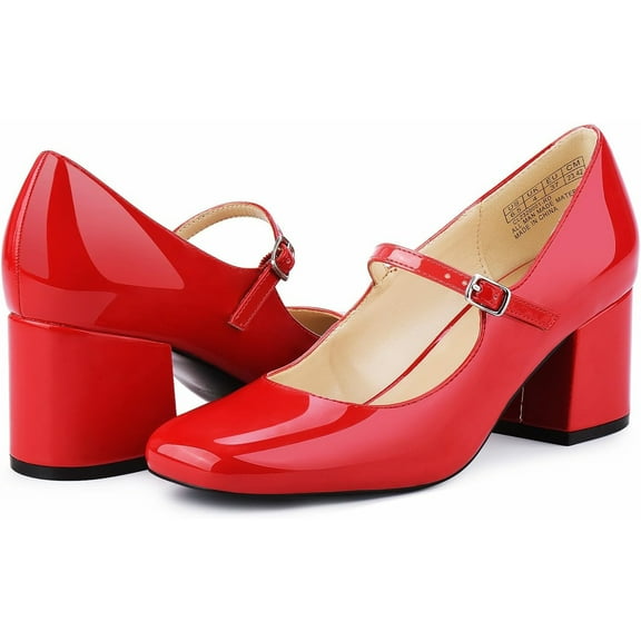 JENN ARDOR Women's Pumps Low Heel Dress Shoes for Women Closed Toe Chunky Mary Jane Work Pumps Shoes Oxfords