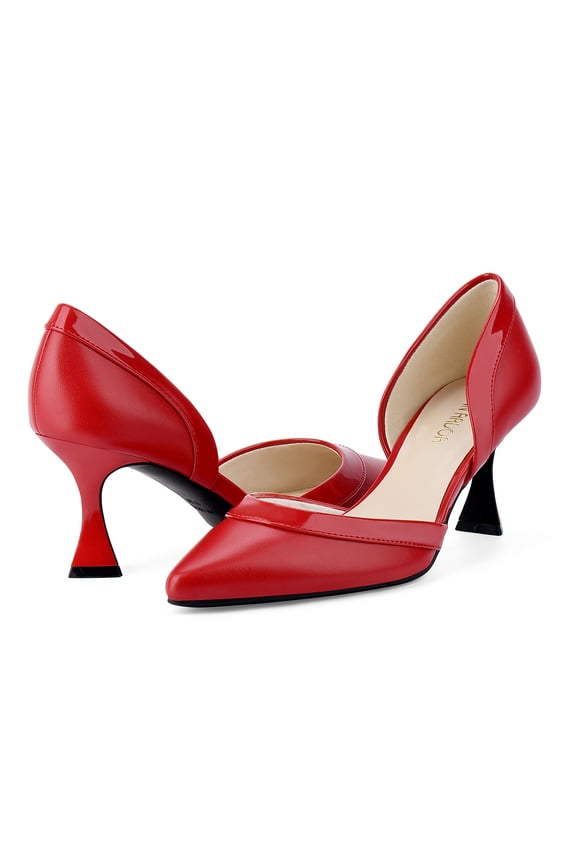 Women's Pumps Low Heels Pointed Closed Toe Kitten Dress Shoes for Women Comfortable Stiletto Heeled Sandals Classic Wedding Party D'Orsay Work Pumps