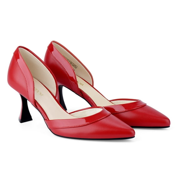 JENN ARDOR Women's Pumps Low Heels Pointed Closed Toe Kitten Dress Shoes for Women Comfortable Stiletto Heeled Sandals Classic Wedding Party D'Orsay Work Pumps