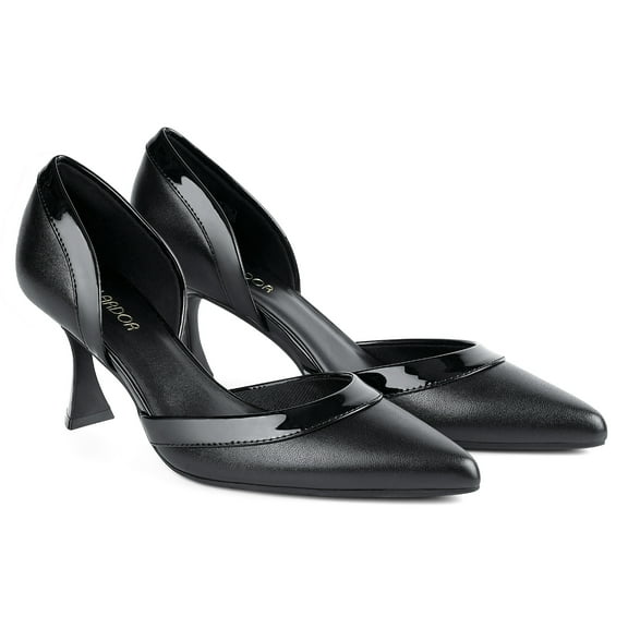 JENN ARDOR Women's Pumps Low Heels Pointed Closed Toe Kitten Dress Shoes for Women Comfortable Stiletto Heeled Sandals Classic Wedding Party D'Orsay Work Pumps