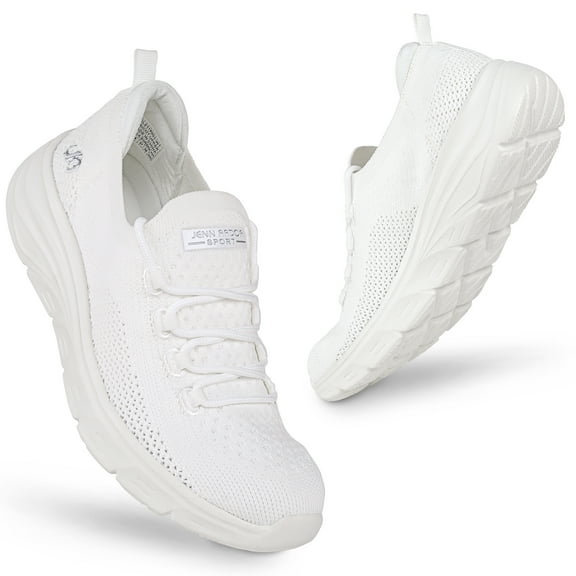 JENN ARDOR Women's Running Shoes Sports Breathable Sneakers Athletic Sneakers White Size 7.5