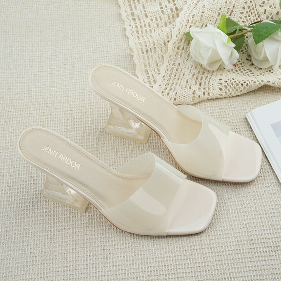 JENN ARDOR Women’s Slides Sandals Square Open Toe Backless Mules