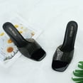 thumbnail image 1 of JENN ARDOR Women’s Slides Sandals Transparent Trendy Clear Mid Heel Sandals, 1 of 5