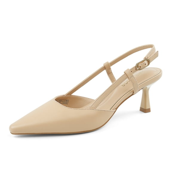 JENN ARDOR Women's Slingback Kitten Heel Closed Pointed Toe Dress Pumps Shoes for Women Comfortable Low Heeled Sandals Wedding Party Pumps