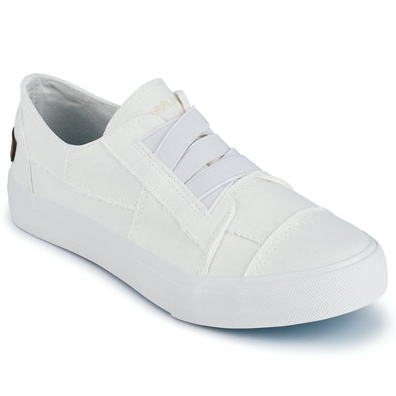 JENN ARDOR Women's Slip On Sneakers No Laces Elastic Low Top Canvas Shoes Trendy Flats