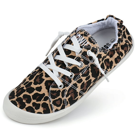 JENN ARDOR Women's Sneakers Canvas Low Top Lace Up Slip On Shoes Fashion Casual Comfortable Walking Flats Non Slip Platform Loafers