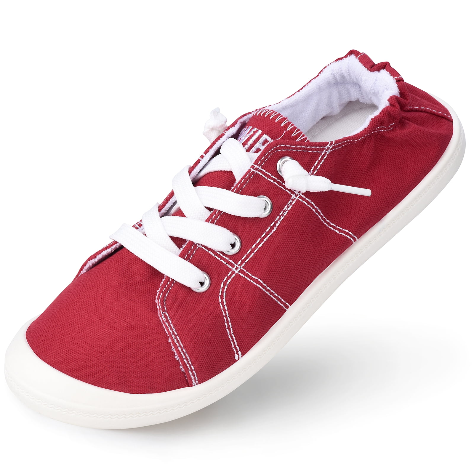 Women's Canvas Slip On Sneakers - Low Top Casual Tennis Shoes With Memory Foam, Fashion Play Shoes - View #5