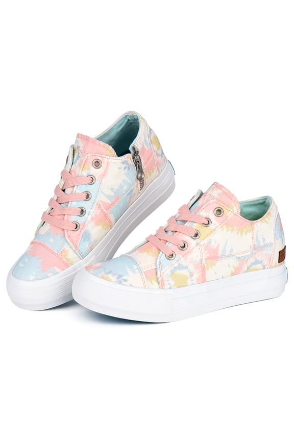 Womens Canvas Shoes Lace up Sneakers Fashion Casual Walking Shoe Zipper Decor