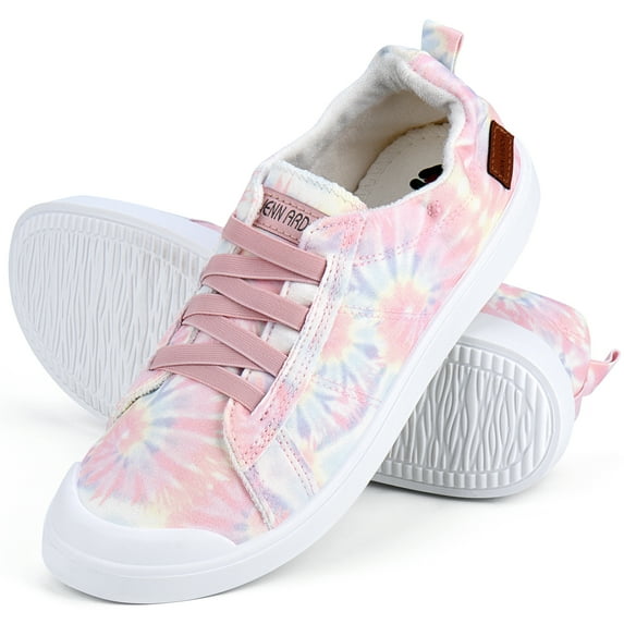 JENN ARDOR Womens Canvas Shoes Low Tops Lace up Fashion Sneakers Comfort Flat Shoe