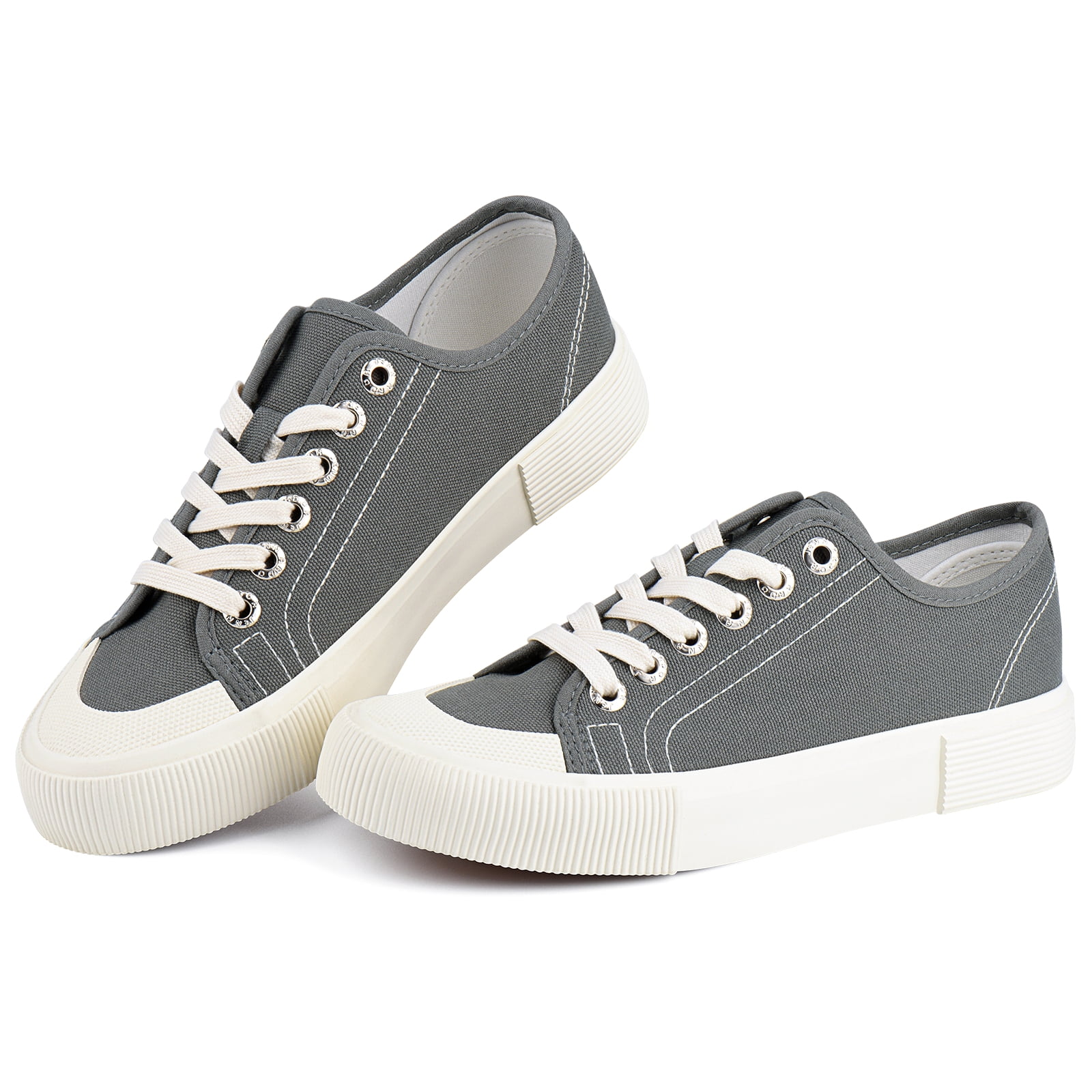 Womens Canvas Shoes Low Tops Lace up Fashion Sneakers for Walking Tennis