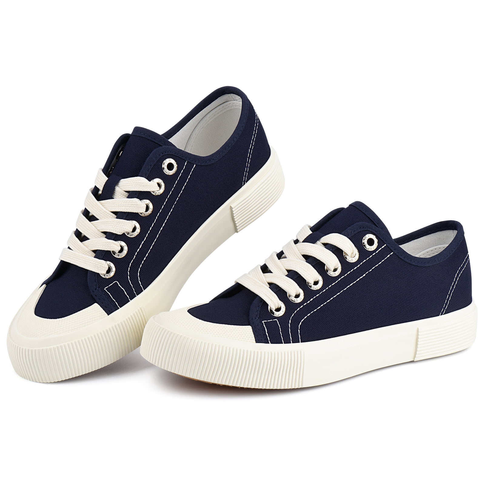 Womens Canvas Shoes Low Tops Lace up Fashion Sneakers for Walking Tennis