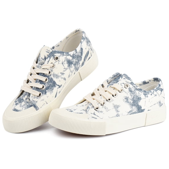 JENN ARDOR Womens Canvas Shoes Low Tops Lace up Fashion Sneakers for Walking Tennis
