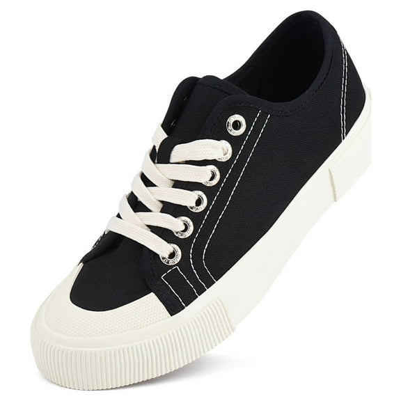 JENN ARDOR Womens Canvas Shoes Low Tops Lace up Fashion Sneakers