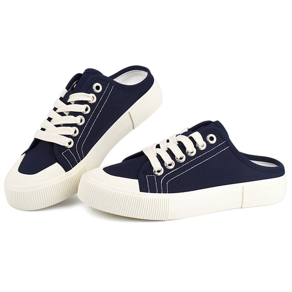 JENN ARDOR Womens Canvas Shoes Slip on Backless Sneakers Casual Slippers Sandals