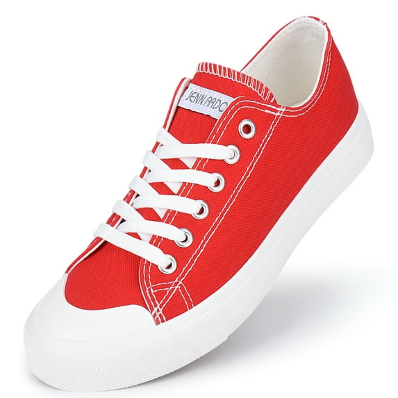JENN ARDOR Women's Canvas Sneakers Low Lace-up Casual Shoes Comfortable Walking Flats