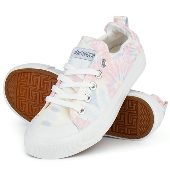 JENN ARDOR Womens Canvas Shoes Sneakers Low Top Tennis Shoes Elastic Collar Slip-on Back Shoes Casual Walking Shoes