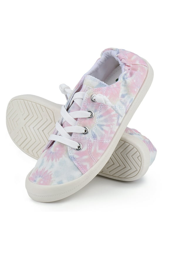 Womens Canvas Sneakers Adjustable Slip-On Low Top Walking Shoes Casual Comfort Shoes Size 5-11