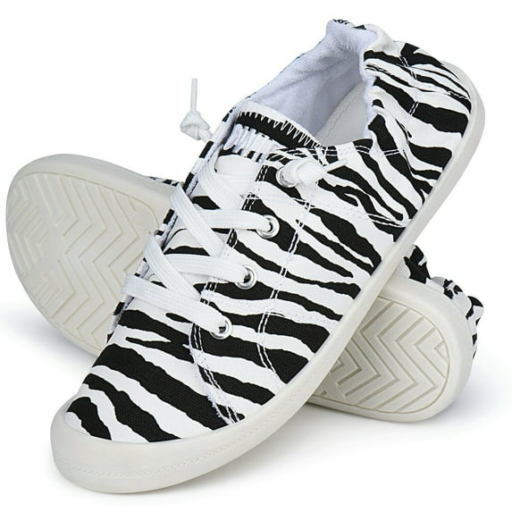 JENN ARDOR Womens Canvas Sneakers Flat Shoes Low Tops Lace up Classic Walking Shoes