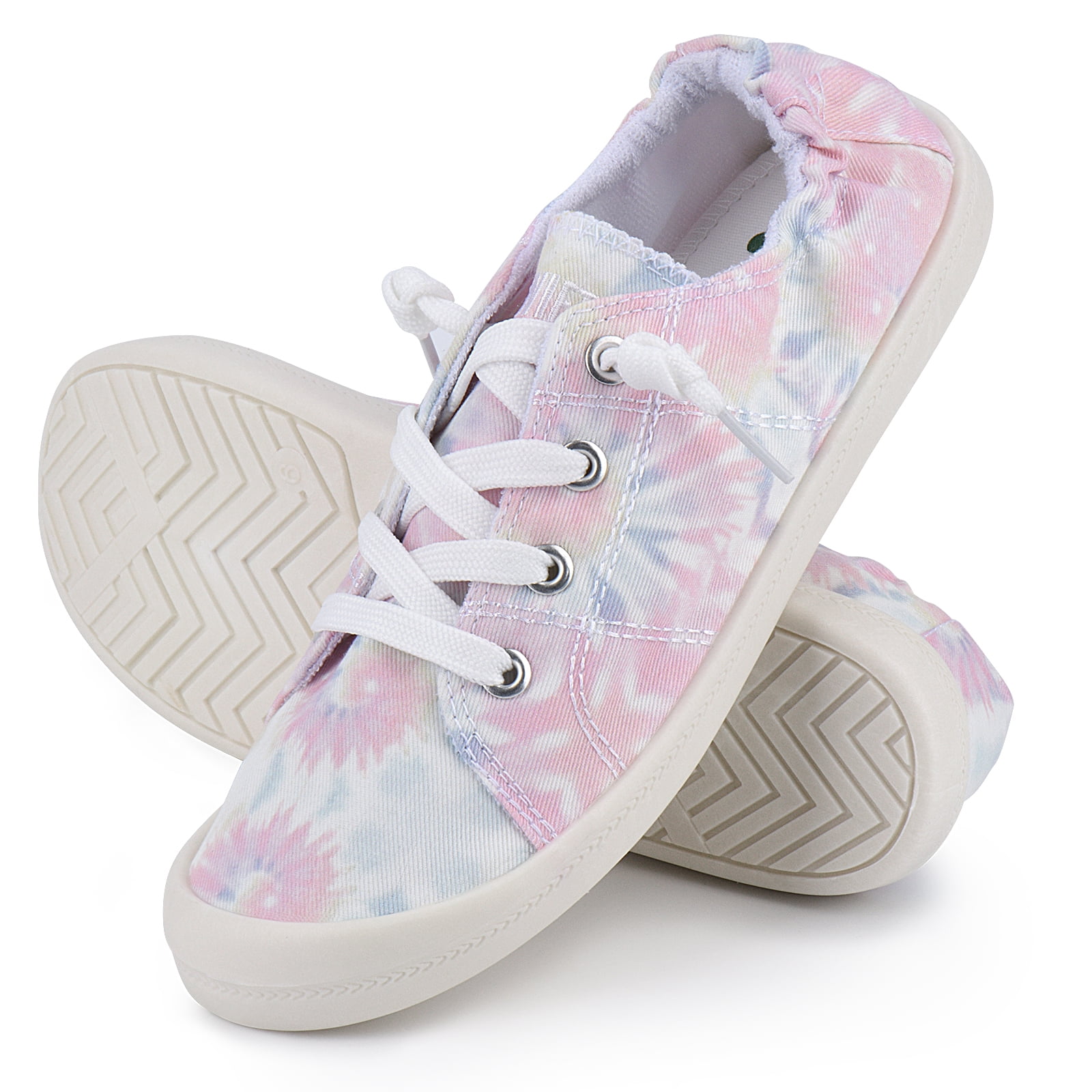 JENN ARDOR Womens Canvas Sneakers Flat Shoes Low Tops Slip Ons Classic Tennis Walking Shoes