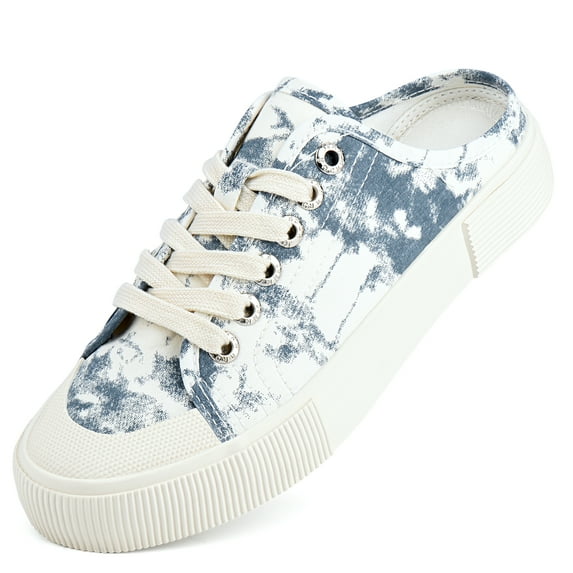 JENN ARDOR Womens Canvas Sneakers Shoes Slip on Mules Slippers Low Top Backless Casual Sneakers for Walking Backless Sneakers