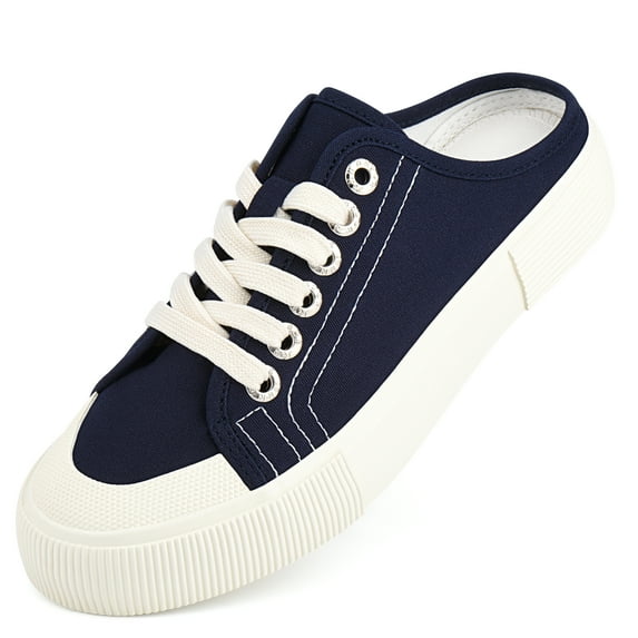 JENN ARDOR Womens Canvas Sneakers Shoes Slip on Mules Slippers Low Top Backless Casual Sneakers for Walking Backless Sneakers