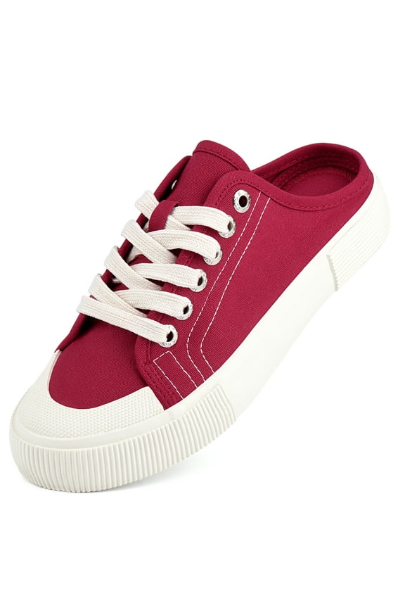 Womens Canvas Sneakers Shoes Slip on Mules Slippers Low Top Backless Casual Sneakers for Walking Backless Sneakers