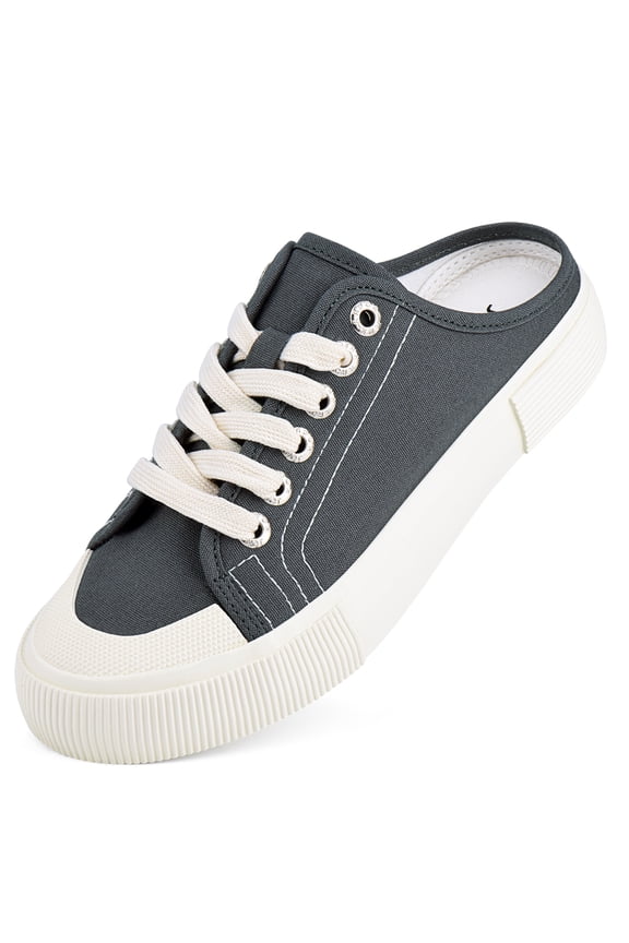 Womens Canvas Sneakers Shoes Slip on Mules Slippers Low Top Backless Casual Sneakers for Walking Backless Sneakers