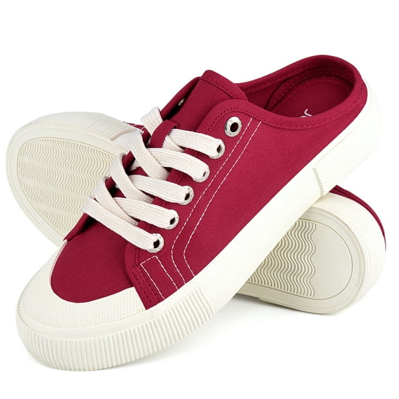 JENN ARDOR Womens Canvas Sneakers Slipper Shoes Slip On Mules Shoes Low Top Backless Casual Sneakers for Walking Size 6-10