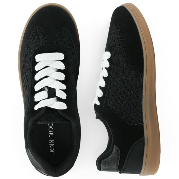 JENN ARDOR Womens Fashion Sneakers Casual Tennis Dress Shoes for Womens Lace-up Round Toe Comfortable Walking Flats Low Top Trendy