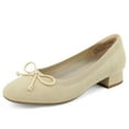thumbnail image 1 of JENN ARDOR Womens Flats Shoes Casual Chunky Pumps for Women Dress Ballet Heels Round Toe Knit Comfortable Slip On Mesh Flat, 1 of 5