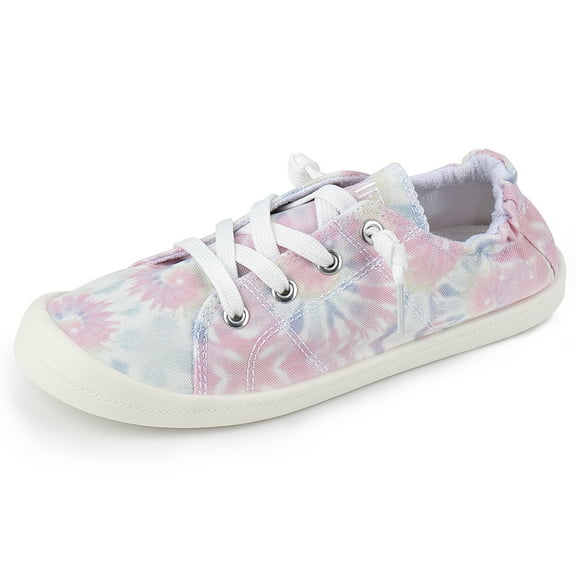 JENN ARDOR Womens Slip-On Canvas Sneakers Low Top Walking Shoes Casual Comfort Shoes