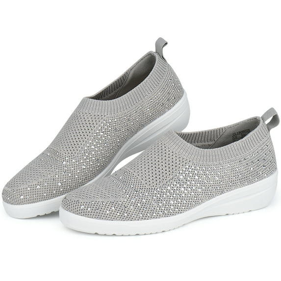 JENN ARDOR Womens Slip Ons Sneaker Shoes Mesh Knit Casual Walking Shoes Breathable Loafers Lightweight Fashion Sock Shoes