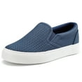 thumbnail image 1 of Womens Slip on Sneakers Comfortable Walking Shoes Perforated Fashion Sneaker in Navy, 1 of 8