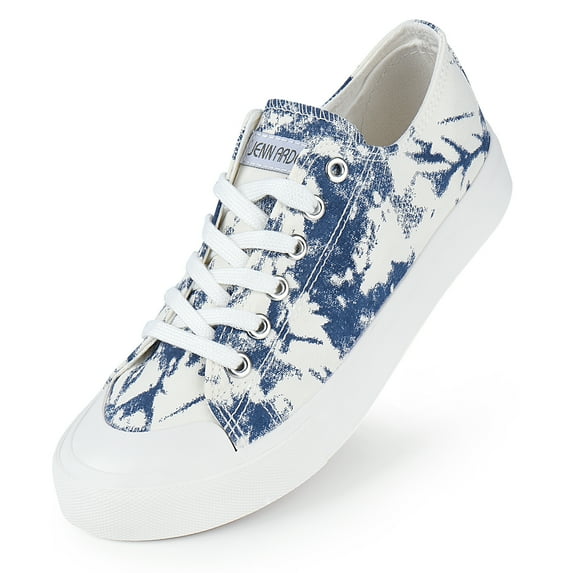 JENN ARDOR Womens Sneakers Casual Canvas Shoes Classic Low Cut Lace up Comfortable Walking Flats