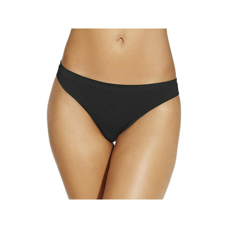 JENNI Intimates Black Seamless Solid Everyday Thong Size: XL 