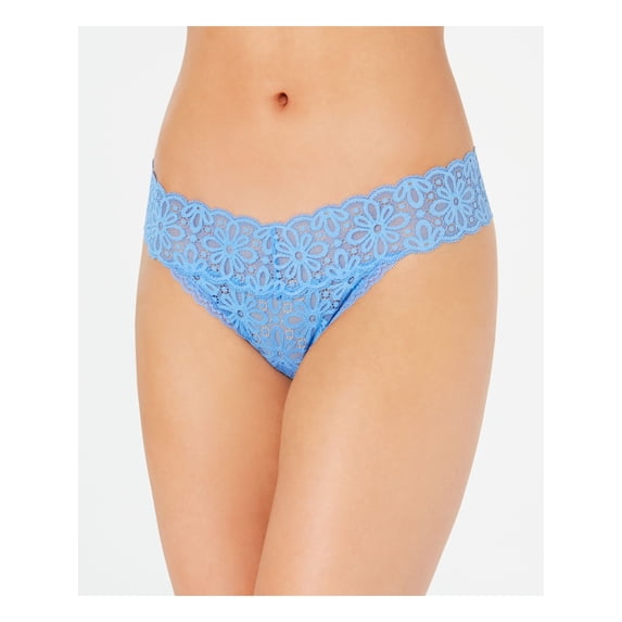 JENNI Intimates Blue Floral Thong Underwear Plus ONE SIZE