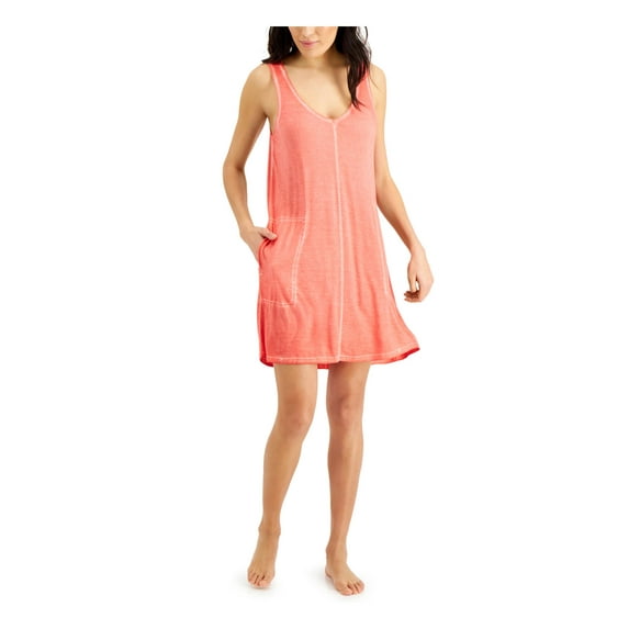 JENNI Intimates Coral Washed Chemise Sleeveless Nightgown S