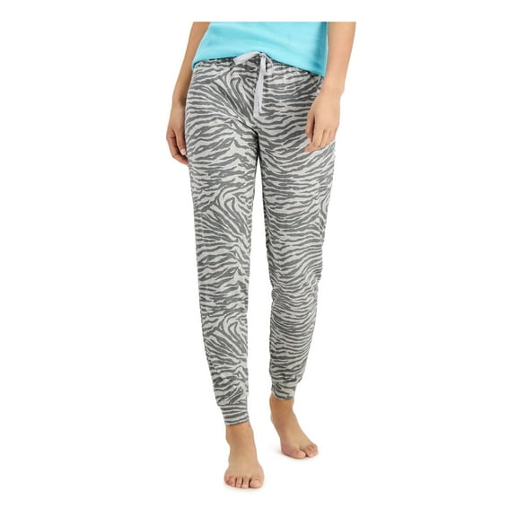 JENNI Intimates Gray Cuffed Jogger Animal Print Sleep Pants M