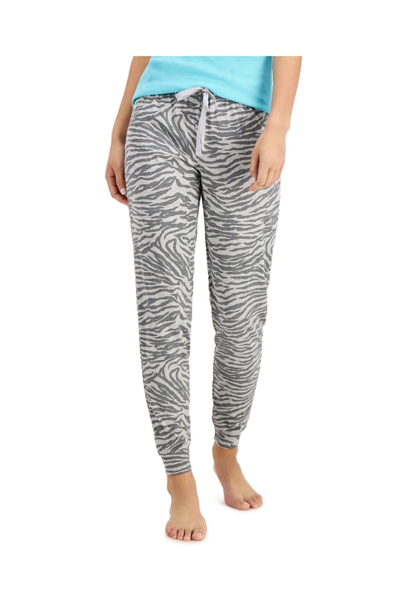 Intimates Gray Cuffed Jogger Animal Print Sleep Pants M