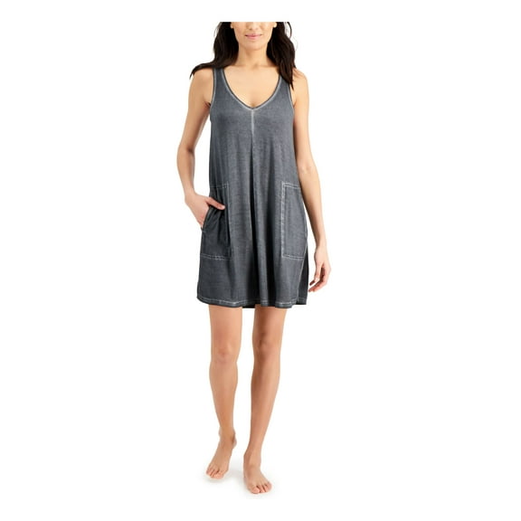 JENNI Intimates Gray Washed Tank Chemise Sleeveless Nightgown S