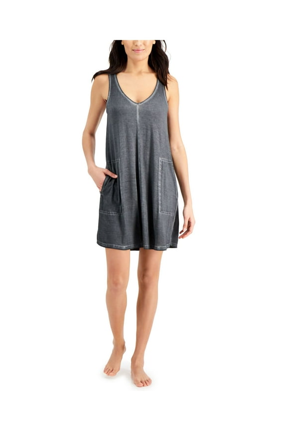 Intimates Gray Washed Tank Chemise Sleeveless Nightgown S