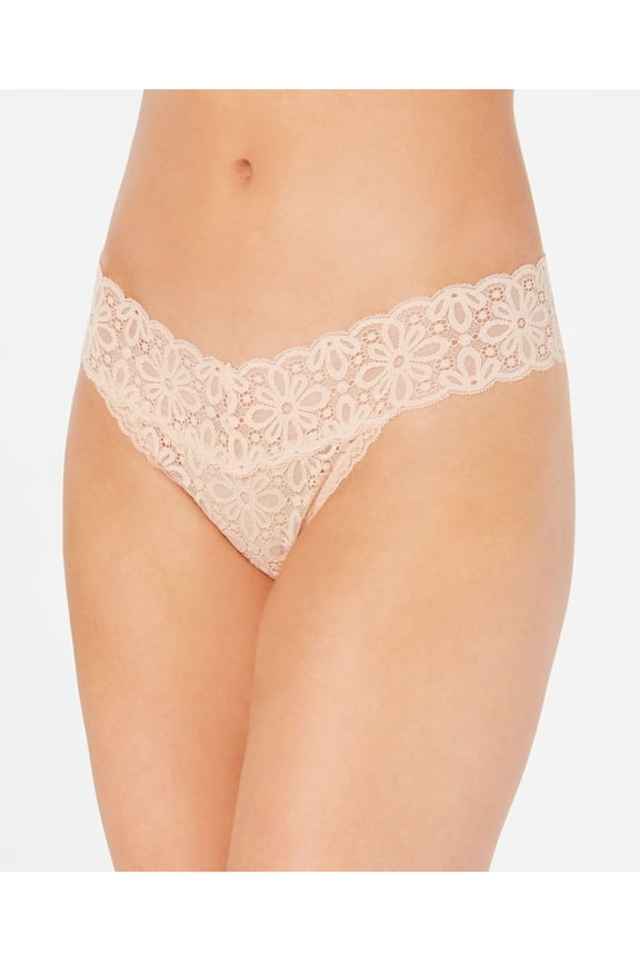 Intimates Pink Lace Solid Everyday Thong Size: ONE SIZE