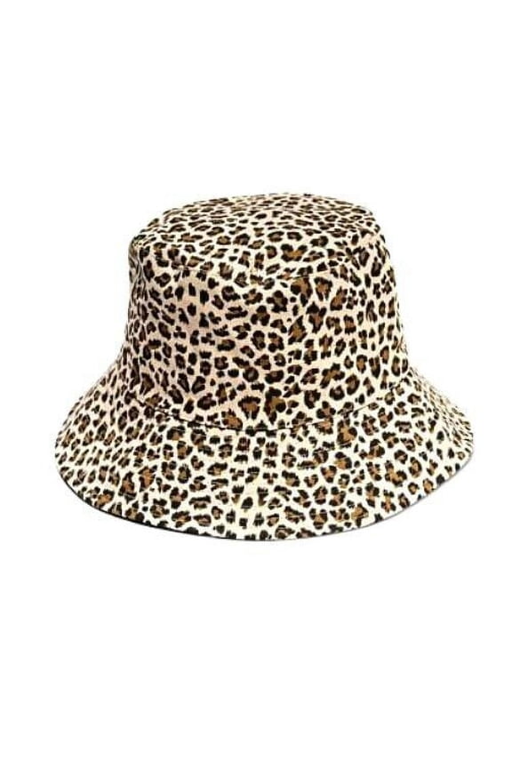JENNI Reversible Terry Cloth Leopard Bucket Hat