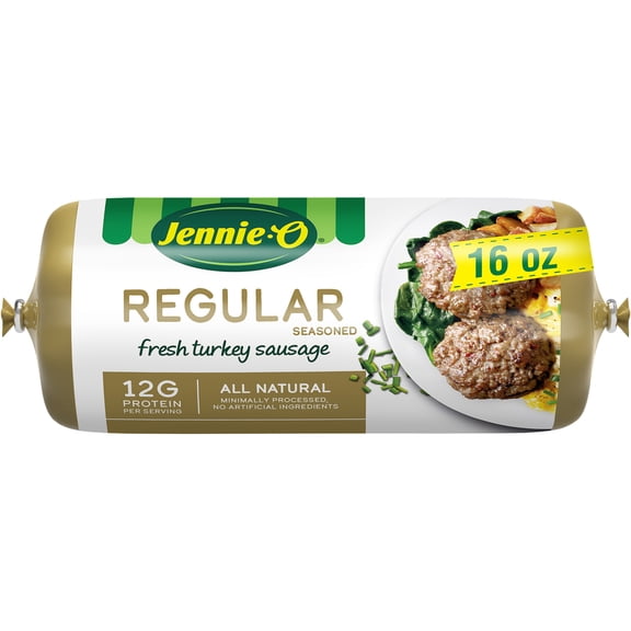 JENNIE-O Fresh Lean Ground Turkey Sausage, All-Natural, Minimally Processed, No Artificial Ingredients, Refrigerated, 1 lb Plastic Roll