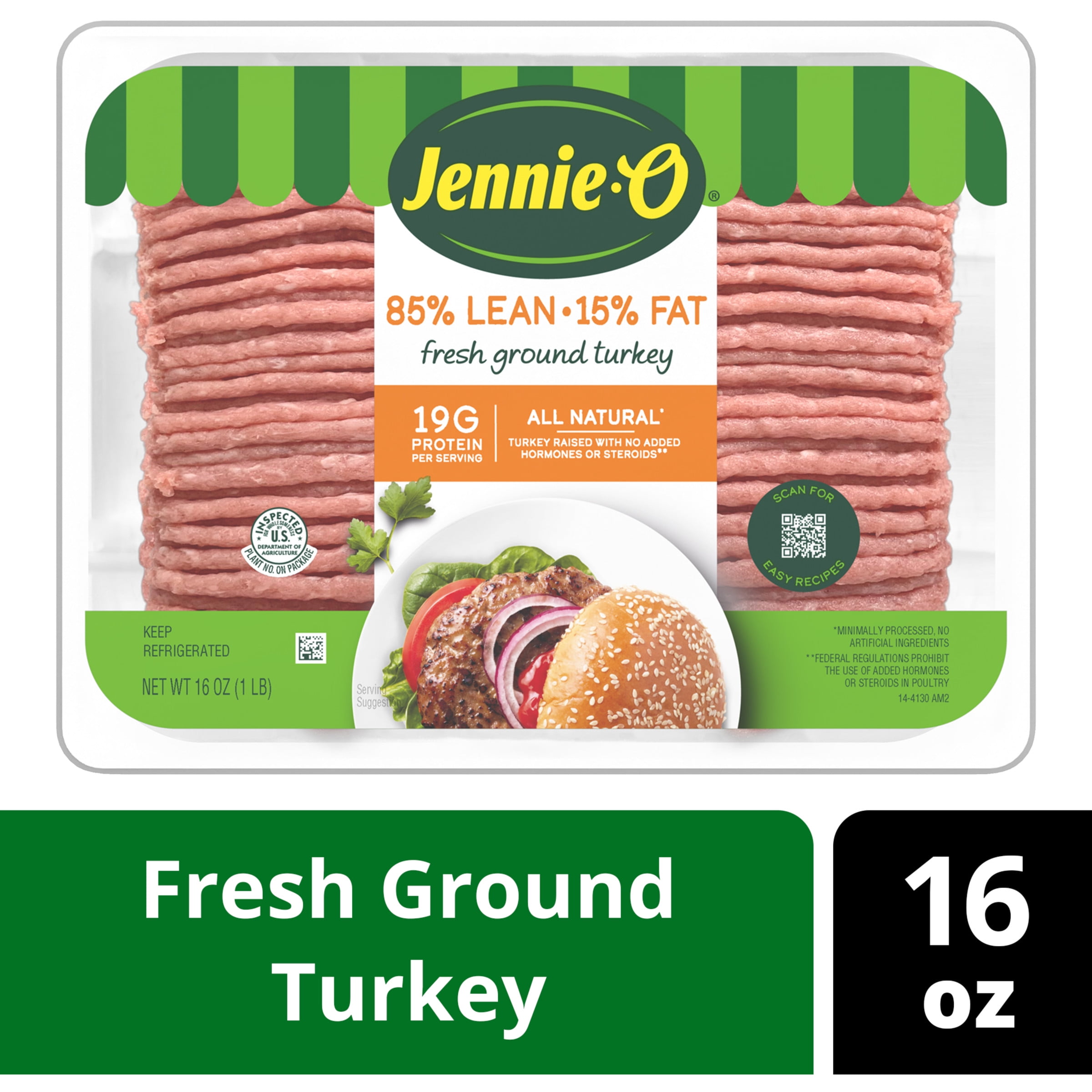 JENNIE-O TURKEY STORE JENNIE-O Ground Turkey 85% Lean / 15% Fat - 1 lb. tray 16 oz