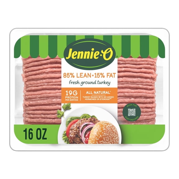 JENNIE-O Fresh Lean Ground Turkey, 85% Lean/15% Fat, *All Natural, Refrigerated, 16 oz Plastic Tray